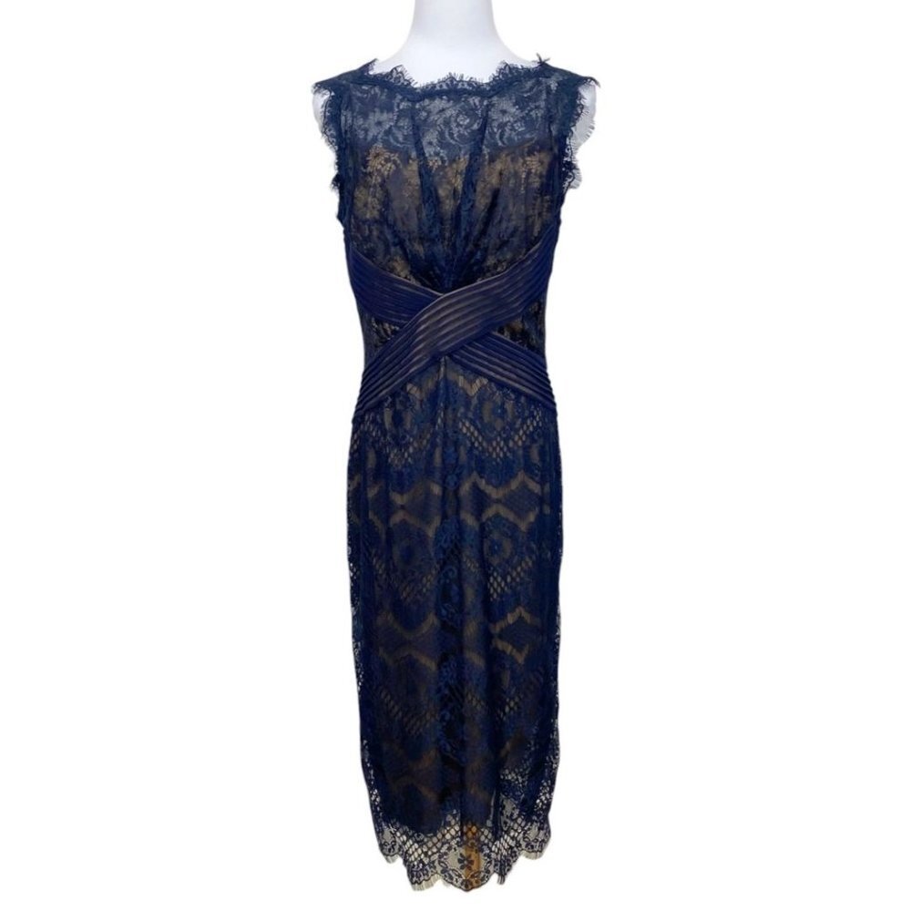 Tadashi Shoji Navy Lace Midi Dress